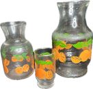 Juego de 3 jarras de jarras de jugo de naranja 1987 ancla + vidrio pequeño