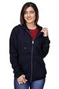 DS FASHION Women Zipper Hoodie|Zipper Hooded Sweatshirt for Women and Girls Navy Blue
