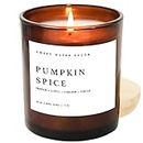 Sweet Water Decor Pumpkin Spice Soy Candle | Pumpkin, Cloves, Buttercream, Cinnamon, Vanilla | Fall Scented Candle for Home | 11oz Amber Jar Candle, 50+ Hour Burn Time, Made in the USA