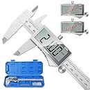 Digital Vernier Calipers, Preciva 6 inch Caliper Measuring Tool Large LCD Screen Stainless Steel Electronic Micrometer with Fraction/Inch/Metric Conversions, Auto-Off Feature.