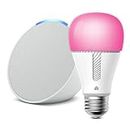 Echo Pop in Glacier White bundle with TP-Link Kasa Smart Color Bulb