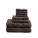MADISON PARK SIGNATURE 800GSM 100% Cotton Luxurious Bath Towel Set Highly Absorbent, Quick Dry, Hotel & Spa Quality for Bathroom, Multi-Sizes, Brown 8 Piece