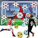 Soccer Ball Game Set for Kids Football Accuracy Exercise, Indoor Outdoor Toss Soccer Goal Game with Velcro Balls, Foldable Flannel Goals, Party Gifts for Boys Girls 3 4 5 6 7 8-12 Year Old Toys
