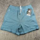 Pantalones cortos atléticos de sudor Fourlaps para mujer mediano azul suave tela de terry con cremallera bolsillo