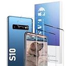 Verre Trempé pour Samsung Galaxy S10 2+2 Pack Plein écran Incurvé 3D, Film de Protection d’ écran Anti-Rayures, Écran de Protection Anti-Empreintes Digitales HD Avancé