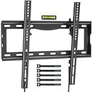 BONTEC TV Wall Mount Bracket for Most 26-65 inch LCD/LED/OLED Flat Curved TVs, Tilt Slim TV Wall Bracket up to 55kg, Max VESA 400 x 400mm, Bubble Level and Cable Ties included
