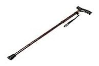 Homecraft Folding Coloured Walking Stick with Wooden Handle, Lightweight Adjustable Walking Cane for Balance, Mobility Aid, Walnut, 825-925 mm/33-37 Inches, (Eligible for VAT relief in the UK)