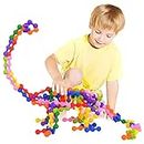 Kids Building Blocks STEM Toys, 100 PCS Create Puzzle Plastic Building Sets That Bends - Safe Material - Toddler Educational Interlocking Toy for Girls and Boys Aged 3+