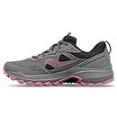 Saucony Women's Excursion TR16 Trail Running Shoe, Charcoal/Rose, 8 M US