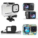 Action Pro™ Made in India Camera Accessories kit GoPro Waterproof case, Silicon Case, 9H Tempered Glass and GoPro Skin Compatible with GoPro Hero 9/10/11/12 Cameras
