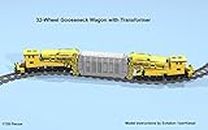 32-Wheel Gooseneck Wagon with Transformer Cargo: Lego MOC building instructions (LEGO Train MOC plans)