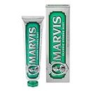 Marvis Classic Strong Mint Zahnpasta, 85 ml, Zahnpasta mit Geschmacks-Erlebnis-Garantie für belebende und langanhaltende Frische