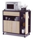 Mueble auxiliar para cocina color roble y negro 79x79x40 cm