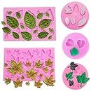 5 pezzi Leaf fondant silicone Mold 3D mini foglia d' acero rosa a forma di foglie DIY cake Mold cupcake Decoration Tool assortiti