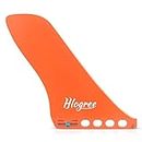 HLOGREE 9'' SUP Fin,9 INCH Surf & SUP Single Center Water Fin Quick Release DetachableStand up Paddleboard Fin -Free No Tool Fin Screw Replacement for Longboard Surfboard Stand-Up Paddleboards -Lime