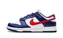 Nike Womens W Dunk Low Running Shoe, WHITE/UNIVERSITY RED-DEEP ROYAL BLUE, 8 UK (10.5 US)