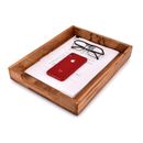 Bandejas para cartas y soportes de apilamiento de acacia para documentos de escritorio de madera, cargador de carpeta de archivos