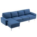 L-Shaped Sectional Sofa Set 4 Seat Living Room Couch Chaises Indoor Modern