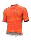 LAMEDA Maglia Ciclismo Uomo Estiva Abbigliamento MTB con Maniche Corte Professionale Traspirante Asciugatura Rapida(Arancione,L)
