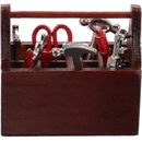 Miniature Wooden Toolbox with Tools for DIY Dollhouse-JQ
