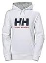 Helly Hansen W HH Logo Hoodie, Sudadera con Capucha de Deporte Mujer, Blanco, L