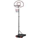 Yaheetech Portable Basketball Hoop System 5.2-7 ft Height Adjustable Basketball Stand for Youth Indoor/Outdoor w/Wheels 29 Inch Backboard Basketball Goals