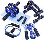 AERLANG 7-IN-1 Ab Roller Wheel Set With, 2 Push-up Bars, Resistance Band, Skipping Rope, Hand Grip And Knee Pad, Fitness Workout At Home Gym, Multi-functional Sports Equipment Father's Day Gifts