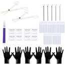 Piercing Kits Ear Nose Belly Eyebrow Piercing Needles 12G 14G 16G 18G 20G Stainless Steel Piercing Kit Piercing Clamps Gloves Piercing Tools for New Piercing.