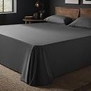 KEDARA CLOTH Solid Fitted Bedsheet Set- 100% Egyptian Cotton 1000 TC- 3-Piece Bedding Sheet Set with 2 Pillowcases-Softness- -Fitted bedsheetDark Grey Solid_78" x 84"(Cal King Bed)