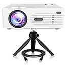 2024 Projector with Stand/Tripod, Mini Projector Bluetooth, Full HD 1080P Outdoor Movie Projector, Compatible with TV Stick, Video Games, HDMI, USB, Smartphone