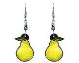Pear Earrings Tropical Fruit Art Accessories Women Cute Boho Health Food Jewelry