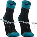 DexShell Essential Waterproof Socks Hiking Walking Outdoor Recreation Cotton Inner for Men and Women, Ankle Jet Black Blue, Unisex Small