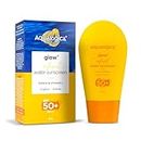 Aqualogica Glow+ Infused Water Sunscreen SPF 50+ PA++++ with Papaya & Vitamin C | Ultralight Water-Infused Formula | Gives Glowing & Hydrated Skin | Lightweight, Hydrating and No White Cast - 50g