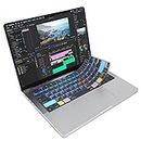JCPal Adobe Premiere Pro Shortcut Guide Keyboard Cover for 2021/2023 M1/M2 Apple MacBook Pro 14 inch and MacBook Pro 16 inch, 2022 M2 MacBook Air 13 inch (US-Layout)