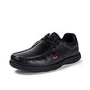 Kickers Men's Reasan Lace Up Leather School Shoes, Black, 7 UK