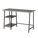 Convenience Concepts Designs2Go Trestle Wood Metal Desk, Weathered Gray/Black