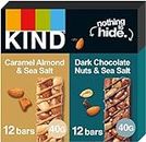 KIND Bars, Gluten Free Snack Bars, Variety Pack, Dark Chocolate Nuts & Sea Salt and Caramel Almond & Sea Salt, 24 Bars