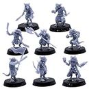 Rat Warriors Miniature Ratmen Figure for 28mm Dungeons and Dragons Miniature Gaming Fantasy Role Playing Tabletop Games