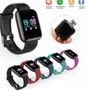 Bluetooth 116Plus Smart Watch Heart Rate Monitor Blood Pressure Fitness Tracker