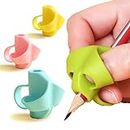 TREXEE 3Pcs Soft Silicone Pencil Gripper For Kids Writing Pencil Holder, Pen Holder Or Finger Grip Handwriting Pencil Grip Holder (Multicolor), Multi-Coloured