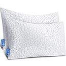 Qutool® 2PACK Bed Pillows for Sleeping Adjustable Gel Shredded Memory Foam Pillow Cool Bed Pillow Adjustable Loft with Queen Sleeping Pillow -2PACK