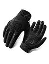 INBIKE MTB Gloves Motocross Mountain Bike DH Road Riding Full Finger Cycling Gloves Black Large