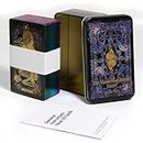MTRoyaldia 78 Pieces Iron Box Wandering Tarot Oracle Cards with Iron Box Divination Game Card Rituals Classic Tarot Pattern Art to of Quality Copperplate Paper Essential