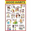 POSTER WALLAH Good Habits Chart For Kids Poster | Day to Day Good Manners Learning Chart Pictures for Children | Educational Wall Chart | Student Room Wall | Aesthetic Poster | Wall Décor (18X12 inch)