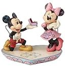 Enesco Disney Traditions by Jim Shore Mickey and Minnie Mouse A Magical Moment Ring Dish Figurine- Hand Painted Stone Shelf Decorative Statue Sculpture Collectible Figurines Home Decor Gift, 5.1 Inch