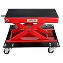 Extreme Max 5001.5059 Wide Motorcycle Scissor Jack with Dolly - 1100 lbs.