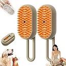 2024 Multifunctional Cat Dog Hair Brush for Removing Tangled and Loose Hair, Steamy Cat Brush, 3 In1 Cat Steamy Brush for Massage, Cat Grooming Brush Pet Hair Removal Comb for Cat and Dog (Khaki)