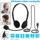 USB Headset Headphone with Microphone Noise Cancelling for Computer Call Center