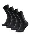 Premium Outdoor Hiking Socks in Merino Wool for Men & Women for Trekking & Outdoor, Professional, Durable & Technical 2 Pack, Black, Small