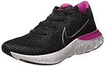Nike Damen WMNS Renew Run Leichtathletik-Schuh, Black/MTLC Dark Grey-White-Fire Pink, 38.5 EU